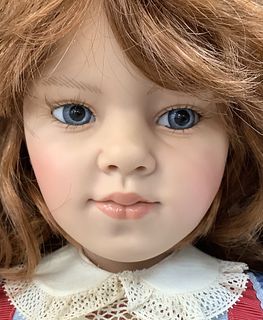 Limited Edition 28" vinyl The Great American Doll Co. "Marlene" doll w/her kitten. Comes with, portrait, signed picture & letter by Rotraut Schrott, b
