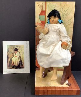 17" painted & lacquered clay doll. 2/25, Emily in an ArtistÃ­s Studio, by Nerissa Shaub based on the painting "In the ArtistÃ­s Studio" by A.M. Rossi 