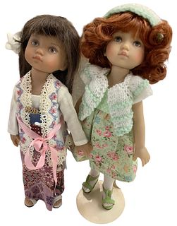 Lot of 2 Dianna Effner hard vinyl dolls @ approx 10" tall. Dolls are marked for TuesdayÃ­s Child edition and have painted faces.