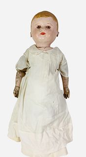 All Cloth Chase Baby. 19" doll with molded head/torso, painted hair and facial features, applied ears, stitch-jointed arms and legs, unmarked. Doll ha