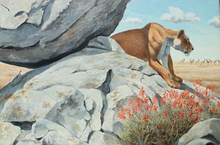 Arthur B. Singer (1917-1990), Lioness in the Serengeti Plain