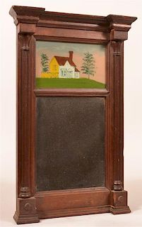 Federal Painted Architectural Framed Mirror.
