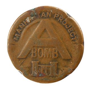 Vintage Manhattan Project Atom Bomb Lapel Pin