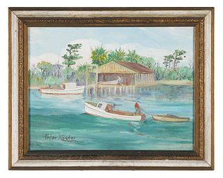 PETER KOSTER, Oil on canvas, Fish Camp