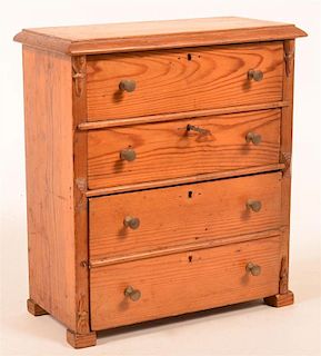 19th Century Pine Miniature Chest of Drawers.