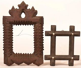 Two 19th Century Tramp Art Picture Frames.