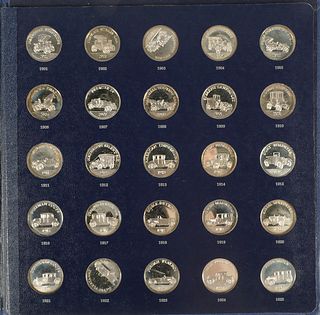 Franklin Mint Antique Car Sterling Proof Set Coins
