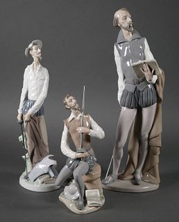 (3) Don Quixote Porcelain Figurines Lladro Nao  