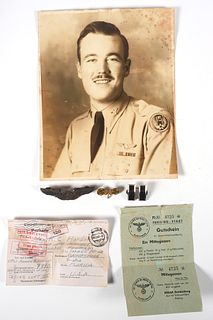 WWII Stalag POW Photo, Pins, Correspondence