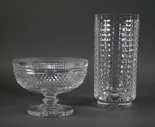 Waterford Crystal Vase & Footed Bowl