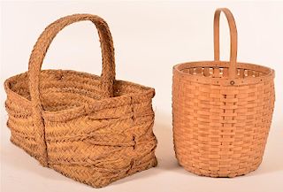 Two Various 20th Century Woven Baskets