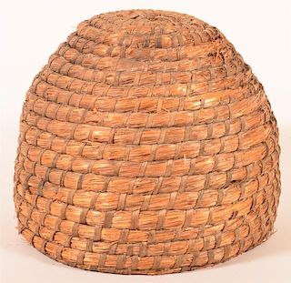Antique Pennsylvania Rye Straw Coil Bee Skep.