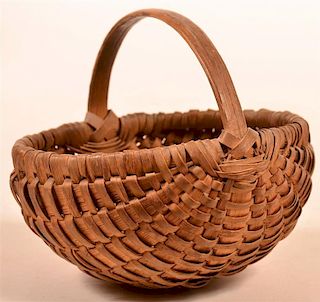 Antique Woven Oak Egg or Berry Basket