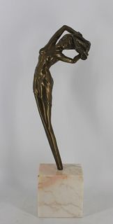 John W Healy Large Bronze Sculpture Of A Nude Lady
