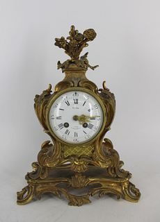Richond Paris French Louis XV Style Bronze Clock.