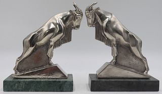 Pair of signed L. Verrier Art Deco Bookends.