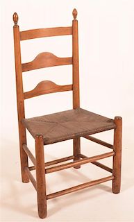 Rush Seat Ladder Back Side Chair.