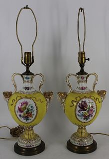 An Antique Pair Of Sevres Style Porcelain Urns As