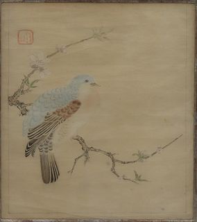 Signed Chinese? Watercolor Painting of a Bird.