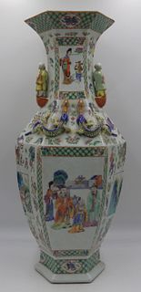 Large Antique Chinese Famille Rose Enamel Vase.