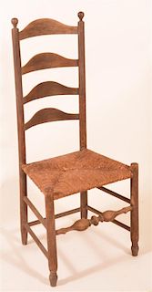 PA Arch Ladderback Rush Seat Side Chair.