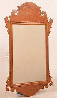 Chippendale Style Tiger Maple Mirror.