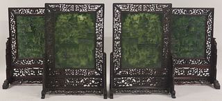 (2) Pair of Chinese? Spinach Jade Table Dividers.