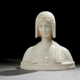 White Marble Bust of a Renaissance Woman