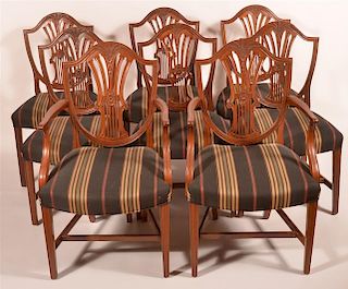 Eight Mahogany Hepplewhite Sheild Back Chairs