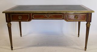 Fine Antique French Bronze & Mounted Leathertop