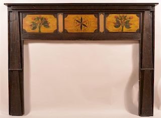19th C. VA Paint Decorated Fireplace Mantle