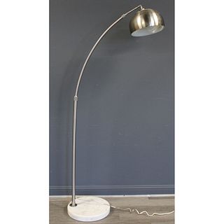 Midcentury  Style Arc Lamp On Marble Base.