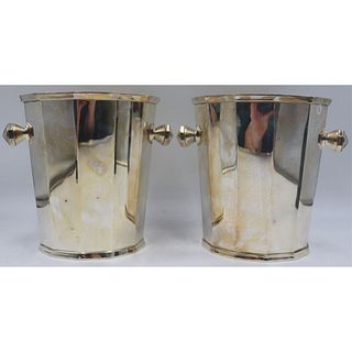 SILVERPLATE. Pr of Art Deco Christofle Ice Buckets