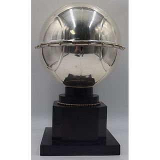 SILVERPLATE. Unusual Hinged Basketball From Trophy