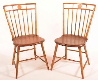 Pair of 19th C. Bamboo Turned Windsor Chairs
