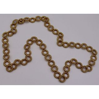 JEWELRY. 18kt Gold Circular Link Necklace.