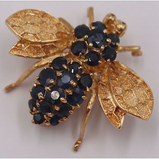JEWELRY. Signed 14kt Gold and Colored Gem Bug