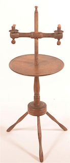 Early 19th C. Walnut Adjustable Candle Stand