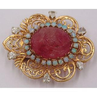 JEWELRY. 14kt Gold, Colored Gem, Diamond and