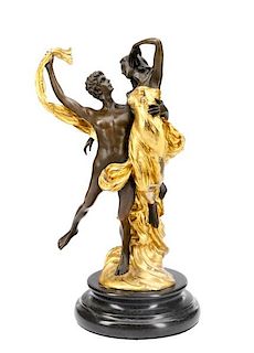 French Parcel Gilt Classical Bronze, Jean Debut