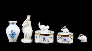 Group of 5 Herend Hand Painted Porcelain Pieces