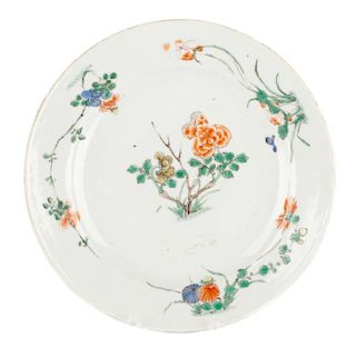 Chinese Famille Verte Porcelain Plate, Kangxi