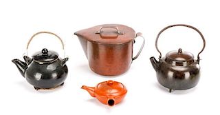 Group of Four Japanese Teapots, 19th/20th C.