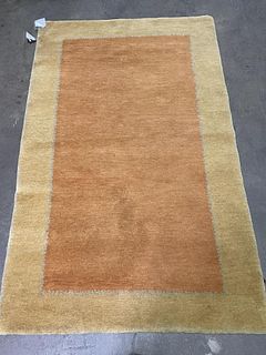 CONTEMPORARY HAND KNOTTED ORANGE RUG