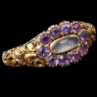 ANTIQUE VICTORIAN AMETHYST CLUSTER RING