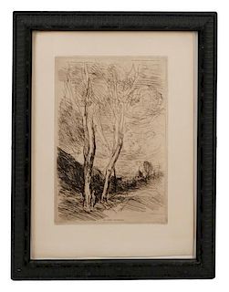 Corot, "Le Dome Florentin", Limited Ed. Etching