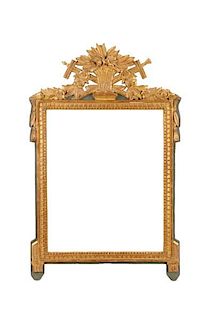 Italian Polychrome & Gilt Wood Mirror, 19th C.