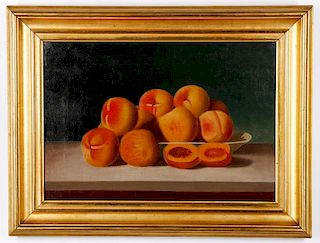 American School, "Still Life with Peaches", O/C