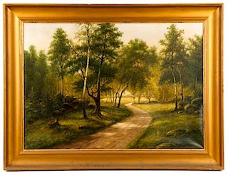 American School, Signed & Dated Landscape