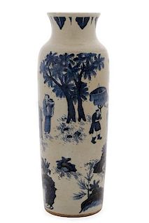Chinese Porcelain Sleeve Vase with Figural Scene
